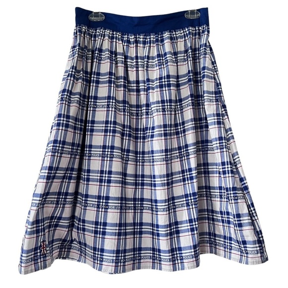 Her Universe Dr. Who Plaid Police Box Novelty Print Skirt size Large - Picture 6 of 15